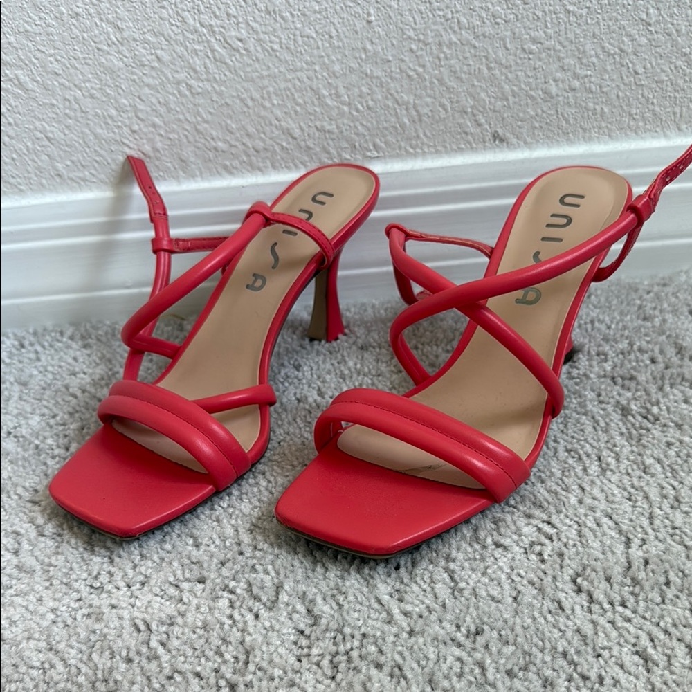 Unisa Women's Pink/Red Strappy Heels
